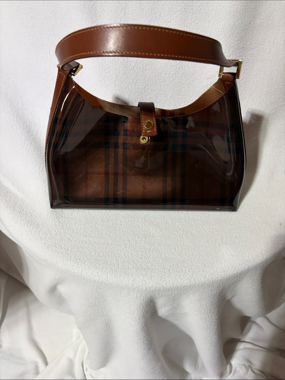 Burberry brown Clear Tote Bag with Leather Trim